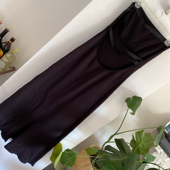 SKIN black strapless lounge dress cutout scrappy back size 1 small - Picture 2 of 4